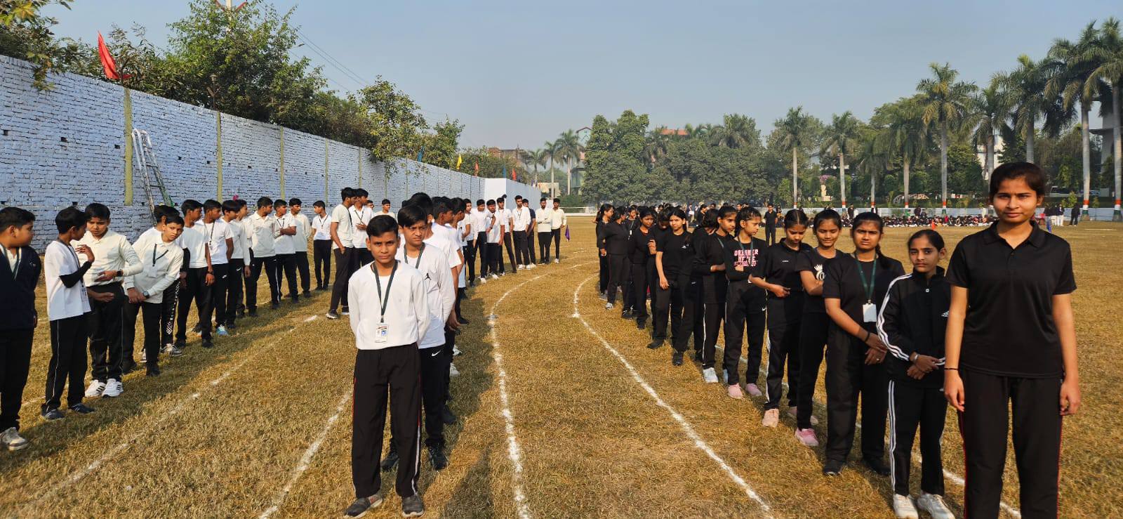 Students on the sports ground